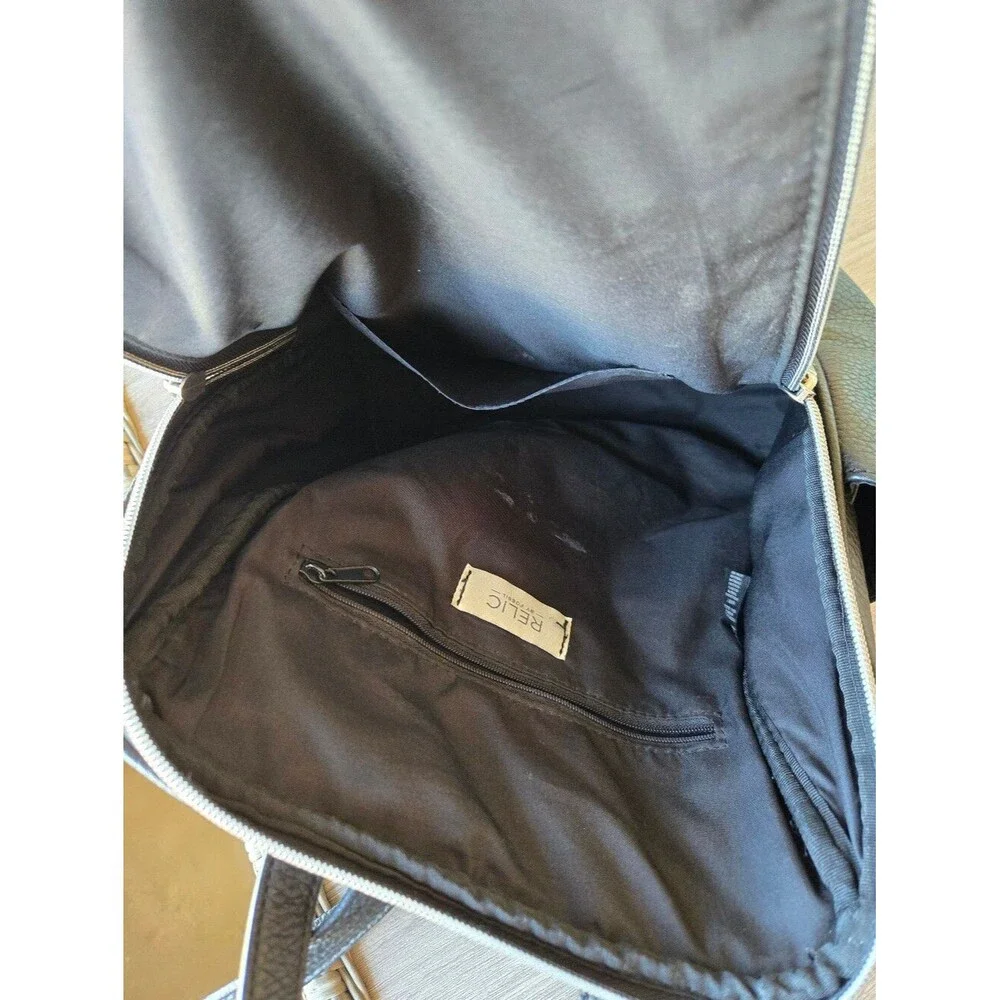 Relic by Fossil Black Pebbled Leather Minimalist Urban Backpack
